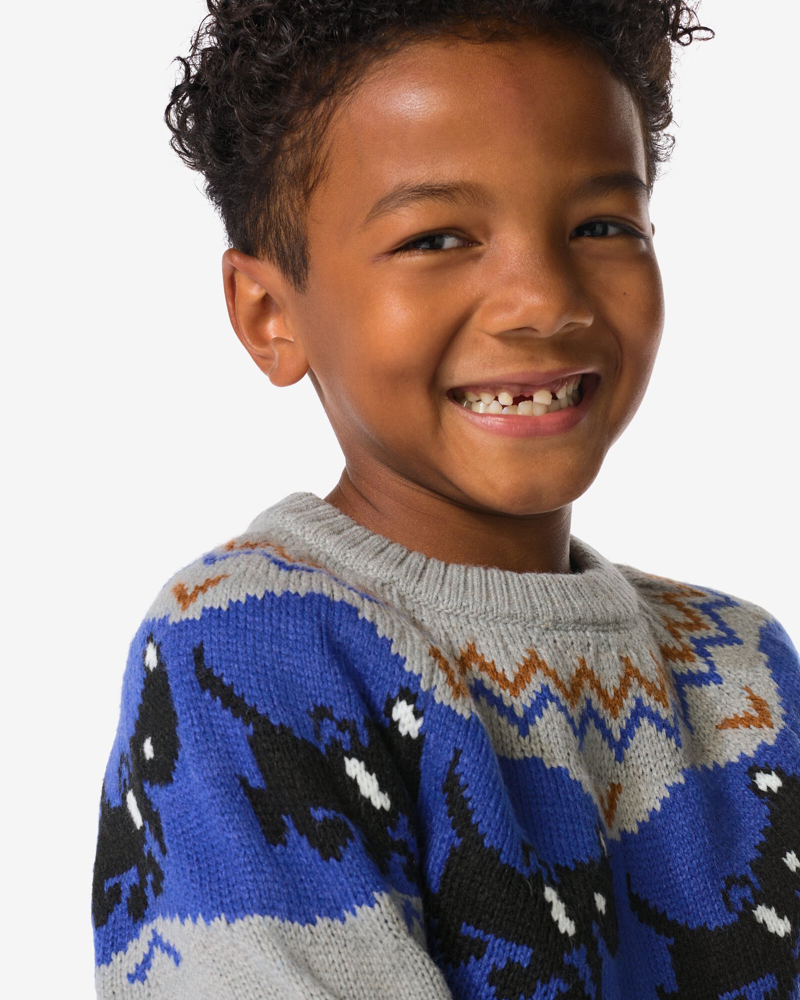 pull enfant Takkie grosse maille gris fonc&eacute; gris fonc&eacute; - 30707613DARKGREY - HEMA