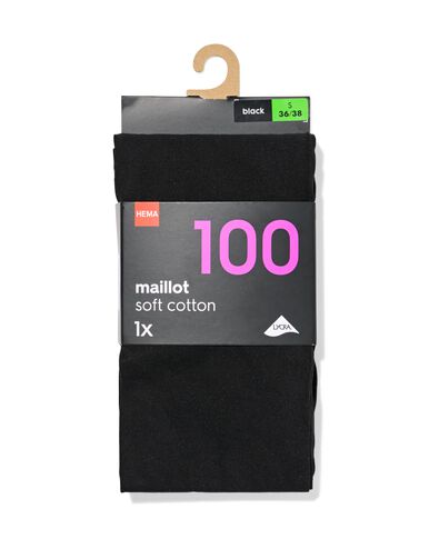 collants pour dames 100 deniers coton noir noir - 4072120BLACK - HEMA