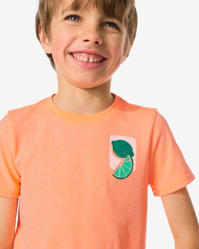 t-shirt enfant agrumes orange 122/128 - 30783971 - HEMA