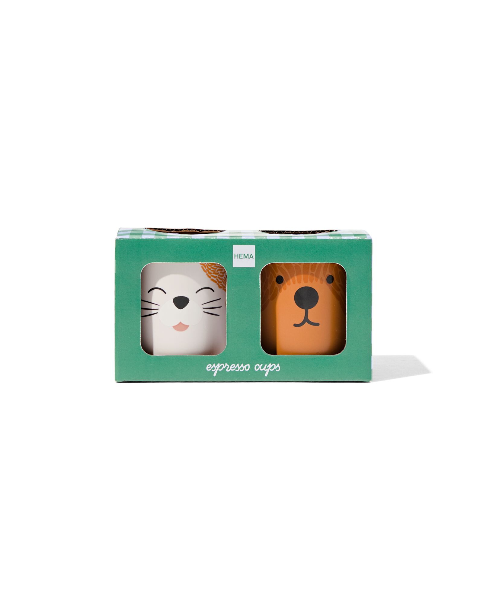 2 petites tasses espresso en céramique chien/chat - 61110275 - HEMA