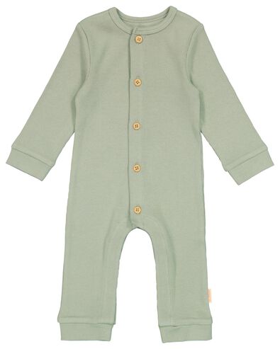 Newborn-Jumpsuit, gerippt, mit Bambus, elastisch grün - 1000026306 - HEMA