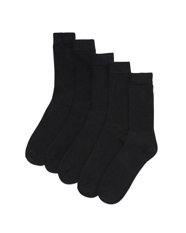 5 paires de chaussettes de sport homme noir noir - 1000010439 - HEMA