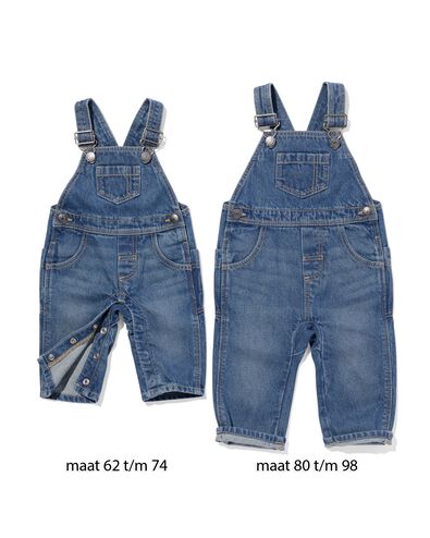 salopette en jean pour b&eacute;b&eacute; bleu moyen - 33111370MIDBLUE - HEMA