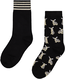 2 paires de chaussettes femme avec coton noir noir - 1000028905 - HEMA