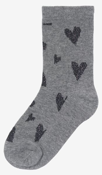 5 paires de chaussettes enfant avec coton gris chiné gris chiné - 1000028439 - HEMA