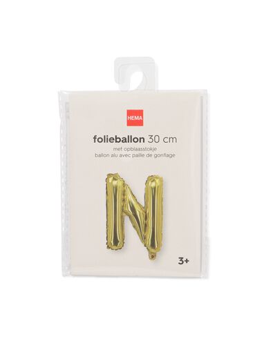 folieballon letter N 30cm goud - 14260044 - HEMA