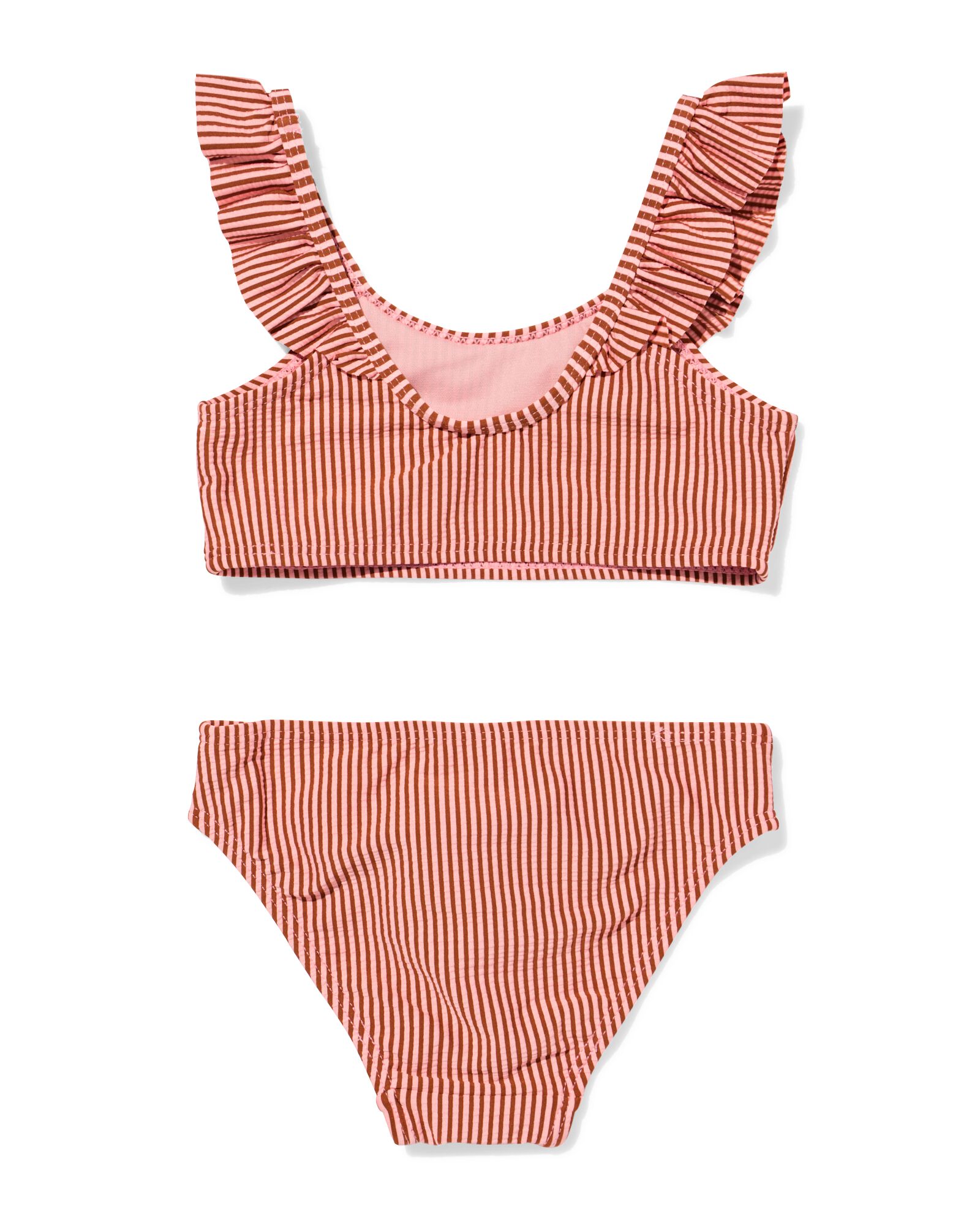 Kinderbikini Seersucker gestreift dunkelrosa dunkelrosa - 22260180DARKPINK - HEMA