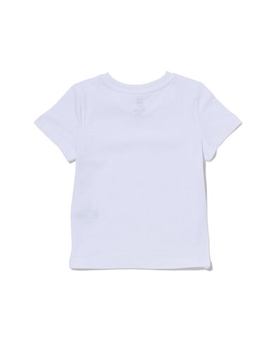 2-pak kinder t-shirts - biologisch katoen wit 98/104 - 30729141 - HEMA