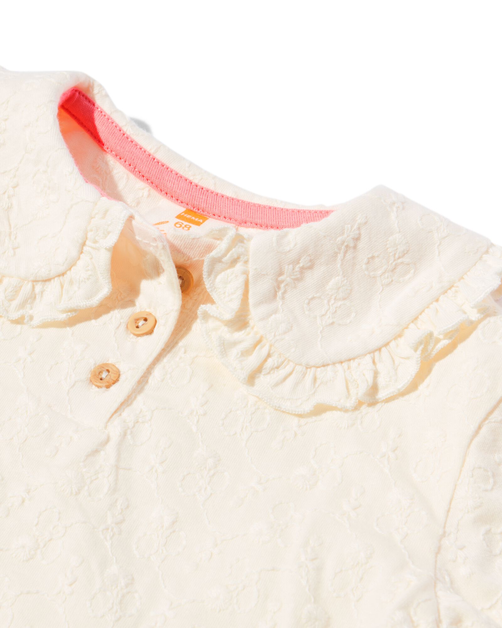 Baby-T-Shirt mit Kragen eierschalenfarben eierschalenfarben - 33084960OFFWHITE - HEMA