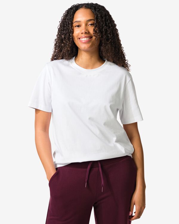 t-shirt Larissa femme blanc blanc - 36300660WHITE - HEMA