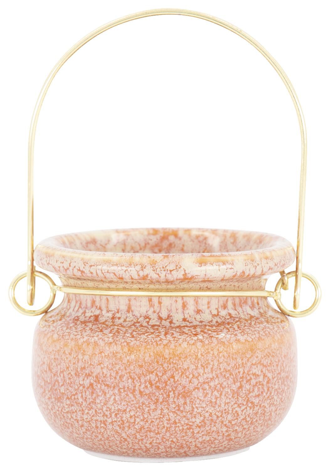 LUKA Keramikvase Rustikal Mit Griff (21 Cm Hoch) – Terrakotta-Optik, Wasserdicht, Für Wohnzimmer & Regal