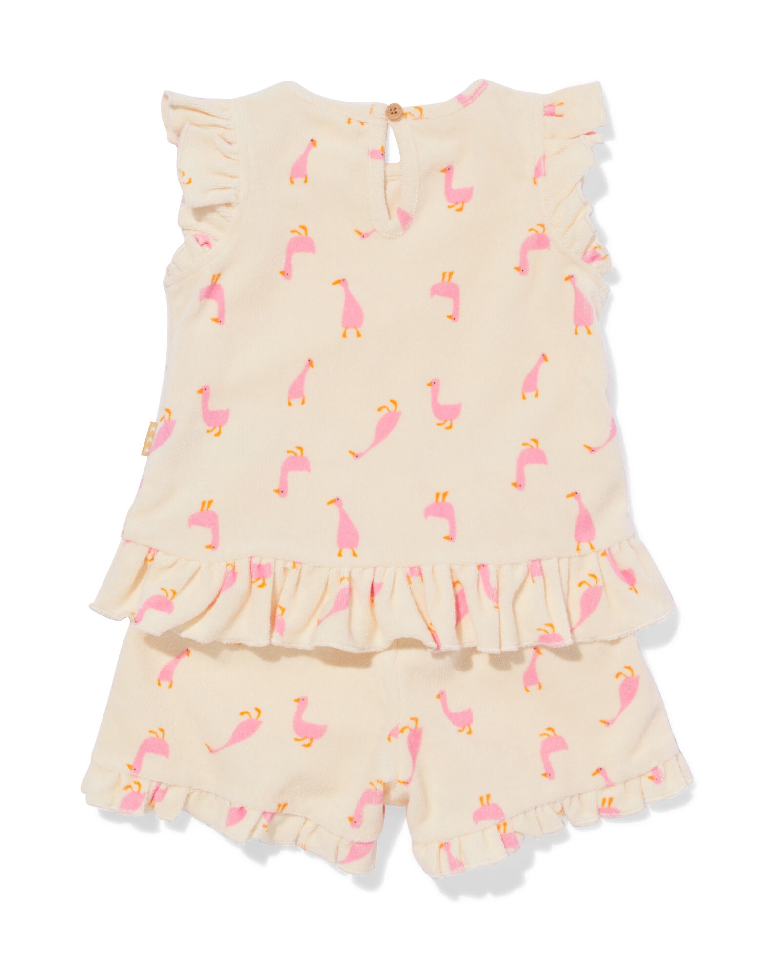 newborn kledingset badstof eenden ecru ecru - 33418820ECRU - HEMA