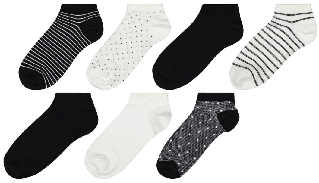 7 pairs women's ankle socks white - 1000027001 - hema