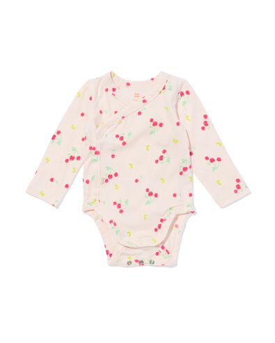newborn meegroei overslag body kersen ecru ecru - 33447420ECRU - HEMA