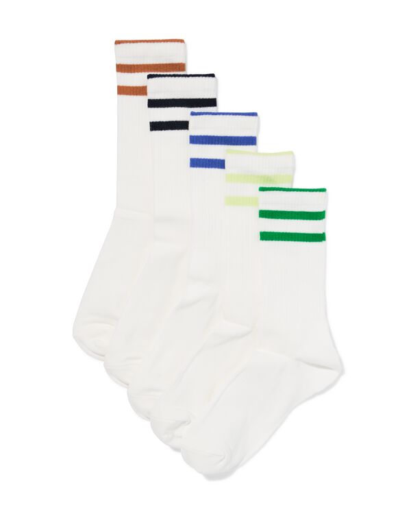 Herrensocken, gestreift &ndash; 5 Paar wei&szlig; wei&szlig; - 4100100WHITE - HEMA