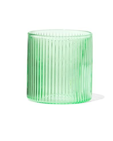 verre pour bougie parfumée ⌀6,5x6,5cm nervuré vert - 13507535 - HEMA