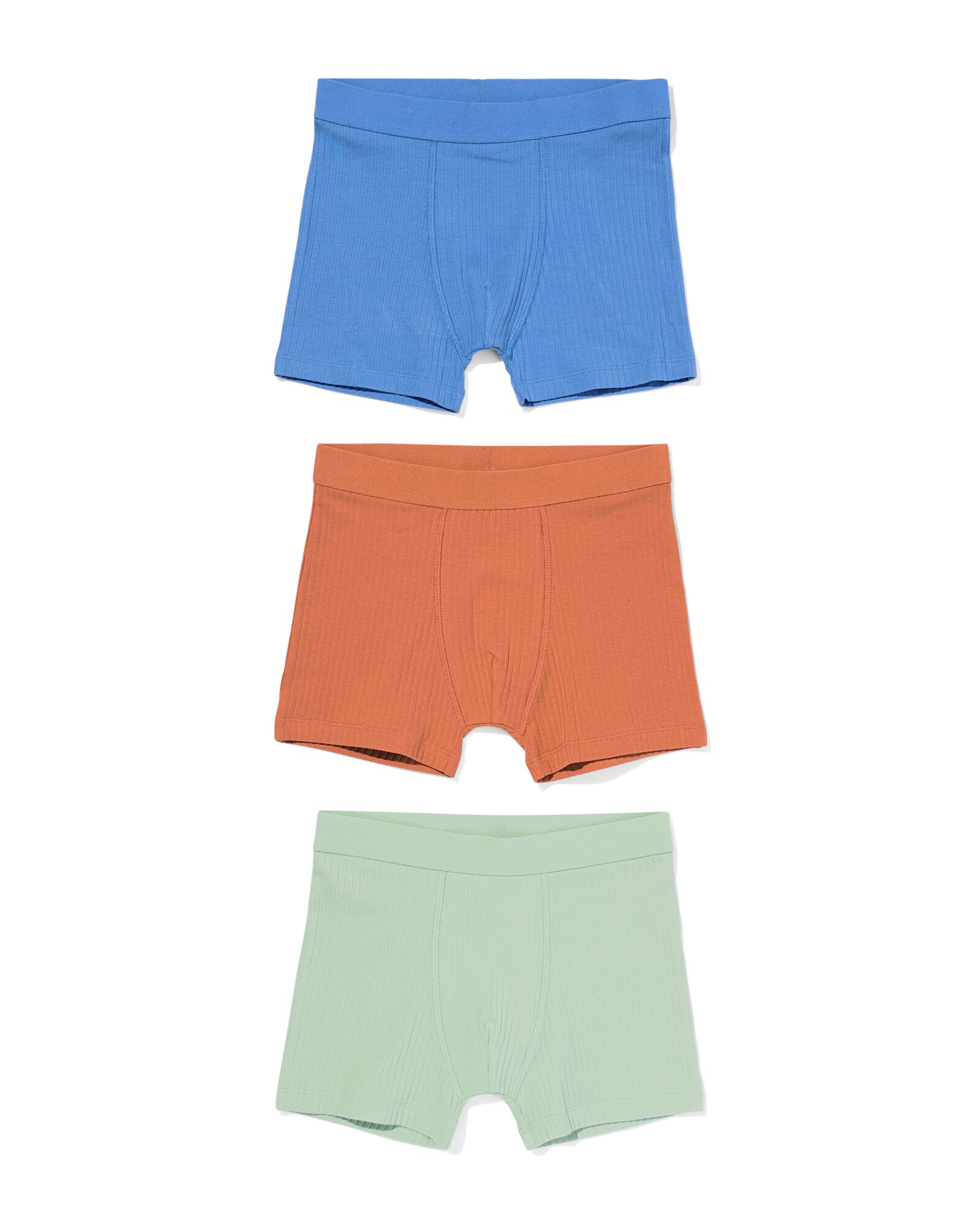 Kinder-Boxershorts gerippte Stretch-Baumwolle Farben &ndash; 3 St&uuml;ck multifarbe - 19250560MULTICOLOUR - HEMA