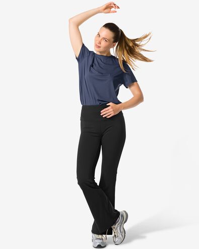 dames sportlegging flared zwart zwart - 36030012BLACK - HEMA