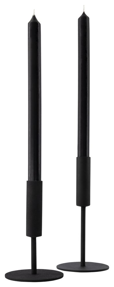12er-Pack lange Haushaltskerzen, &Oslash; 2.2 x 29 cm, schwarz schwarz 2,2 x 29 - 13503362 - HEMA