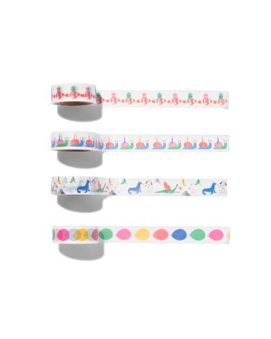 4er-Pack Washi Tape, 5 m x 1.5 cm, Partytiere - 14740017 - HEMA