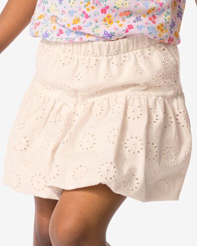 jupe enfant trap&egrave;ze brod&eacute;e &eacute;cru &eacute;cru - 30846258ECRU - HEMA