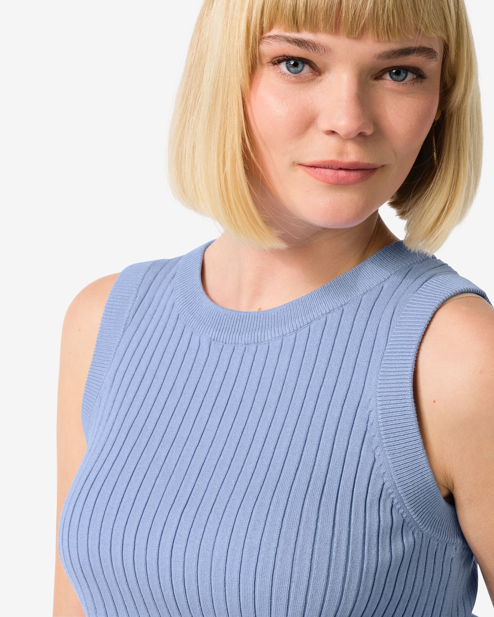 Damen-Tanktop Frida gerippt blau - 36350475BLUE - HEMA