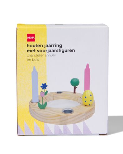 Holzring mit Kerzenhalter und Frühlingsfiguren, Ø 21 cm - 25840059 - HEMA