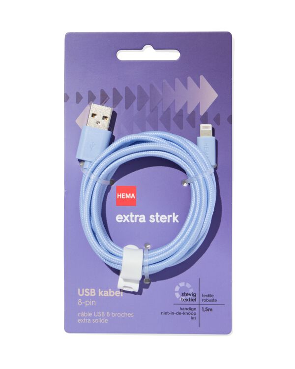 c&acirc;ble chargeur USB vers 8 broches 1,5m - 39680018 - HEMA