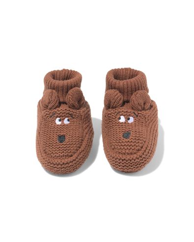 chaussons maill&eacute;s nouveau-n&eacute; chien marron - 33200400BROWN - HEMA