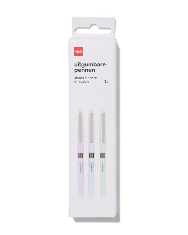 3er-Pack Kugelschreiber, graue Tinte, ausradierbar - 14400442 - HEMA