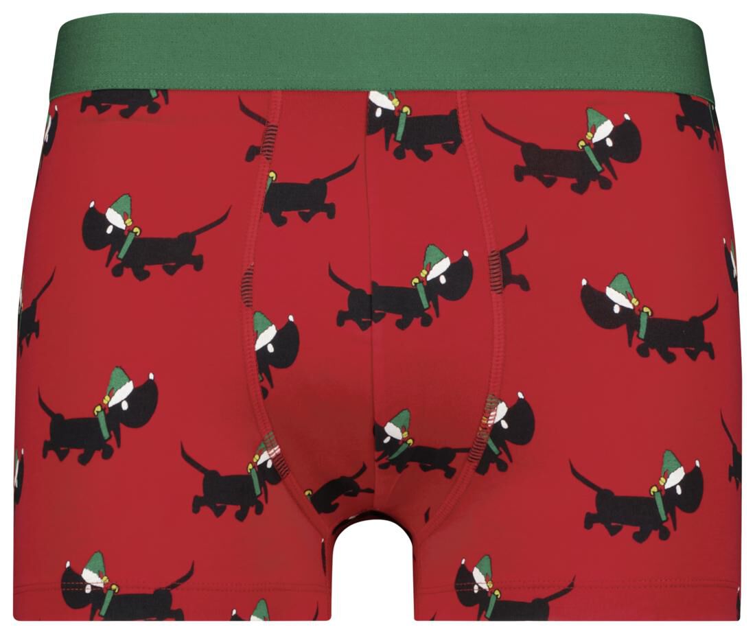 boxer homme modèle court coton/stretch Takkie rouge - HEMA