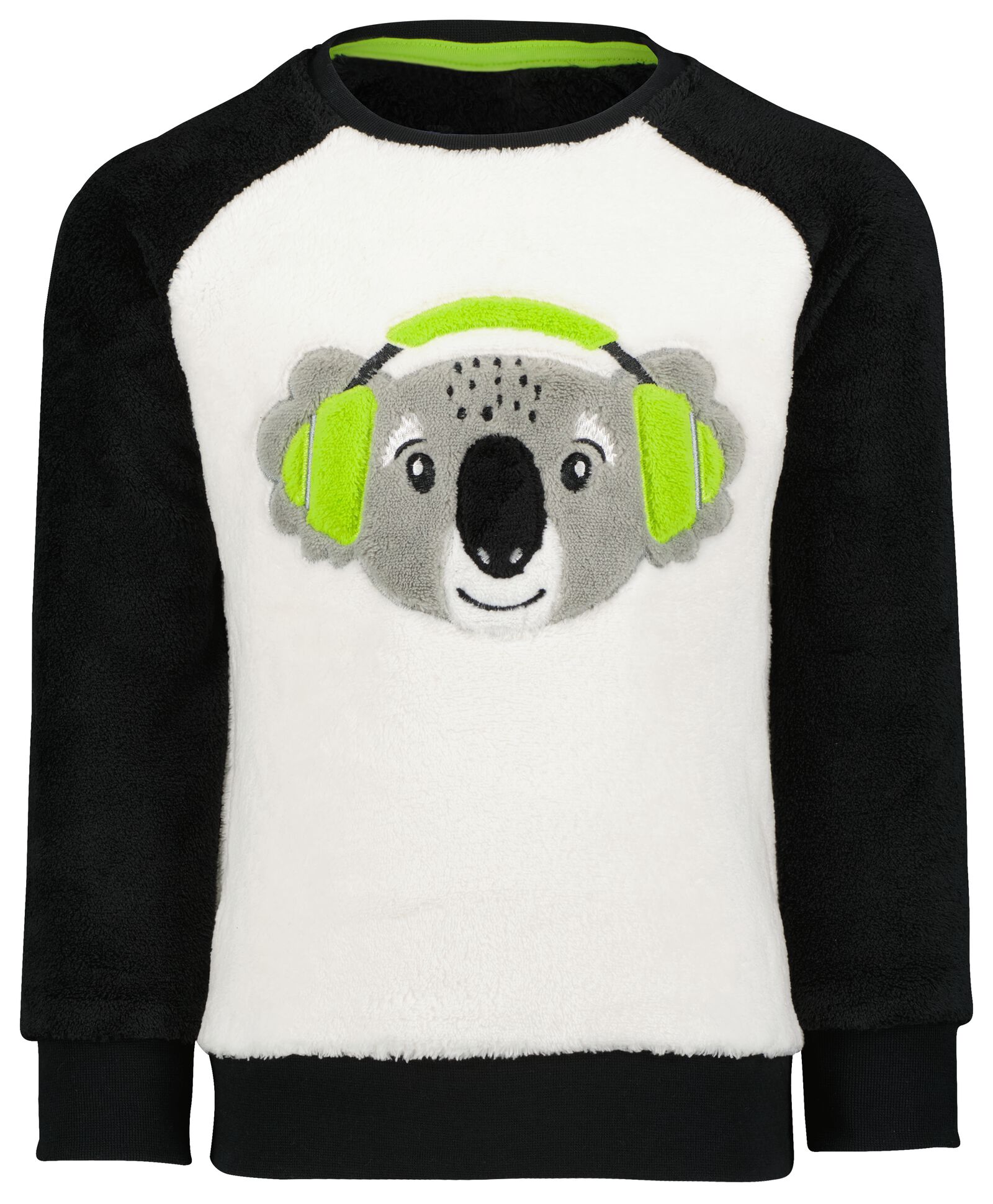 pyjama enfant polaire koala noir/blanc - 1000025821 - HEMA
