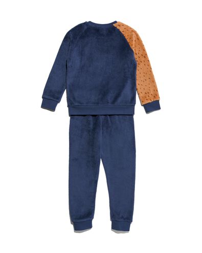 kinder pyjama fleece hond donkerblauw 122/128 - 23030484 - HEMA