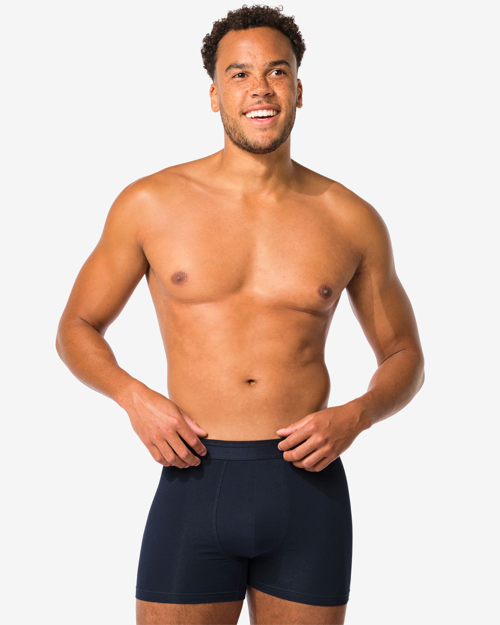 2er-Pack Herren-Boxershorts, lang, Real Lasting dunkelblau - 19144130DARKBLUE - HEMA