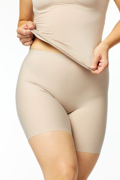 medium corrigerende biker hoge taille beige M - 21570542 - HEMA