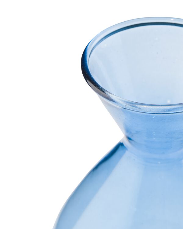 petit vase verre Ø7x10 bleu - 13323015 - HEMA
