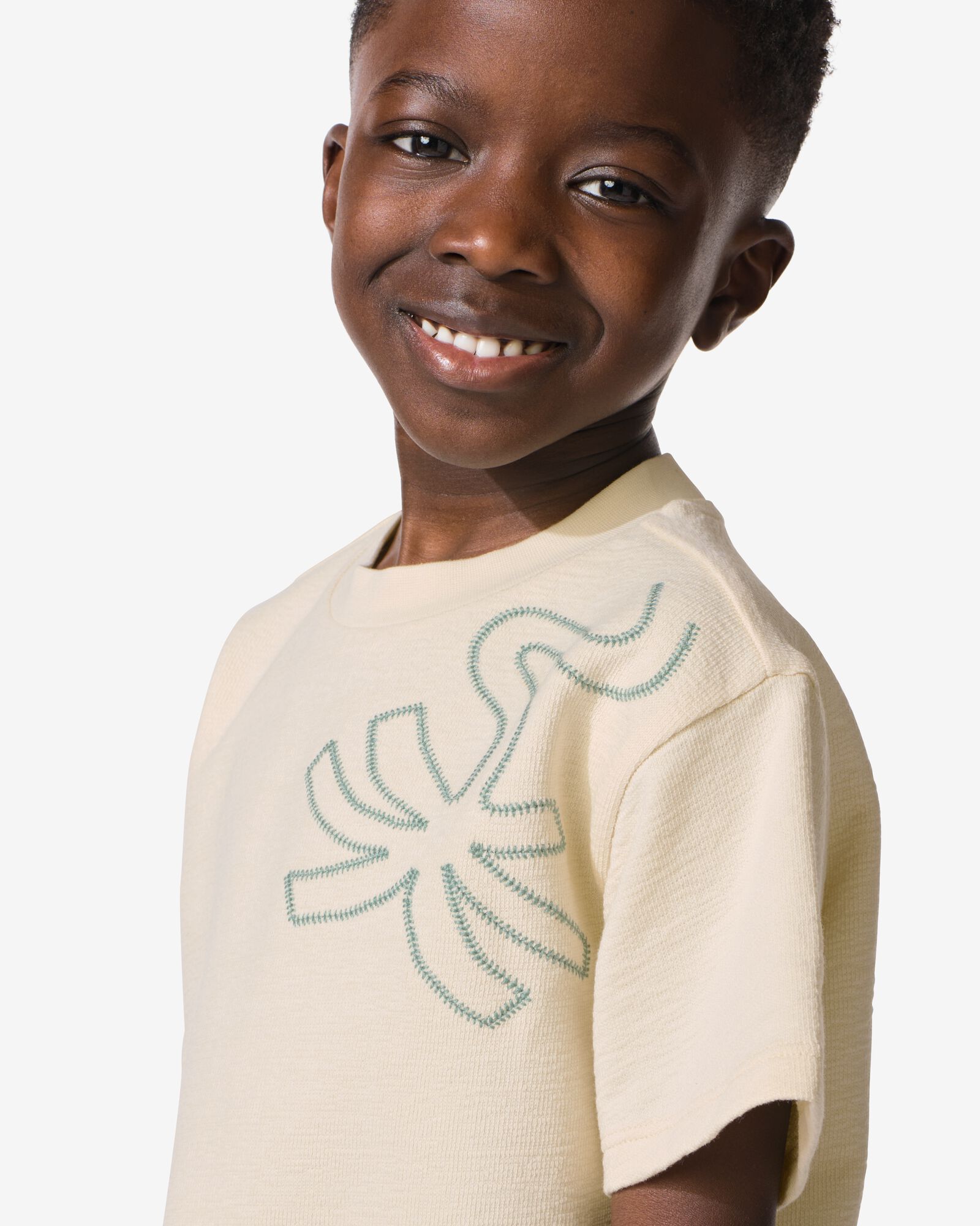 t-shirt enfant palmier &eacute;cru &eacute;cru - 30721006ECRU - HEMA