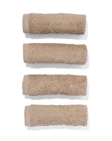 4 serviettes pour le visage 30x30 taupe - qualité épaisse taupe débarbouillettes 30 x 30 - 5200236 - HEMA