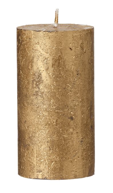 rustieke kaars 7 x 13 cm goud 7 x 13 - 13503216 - HEMA