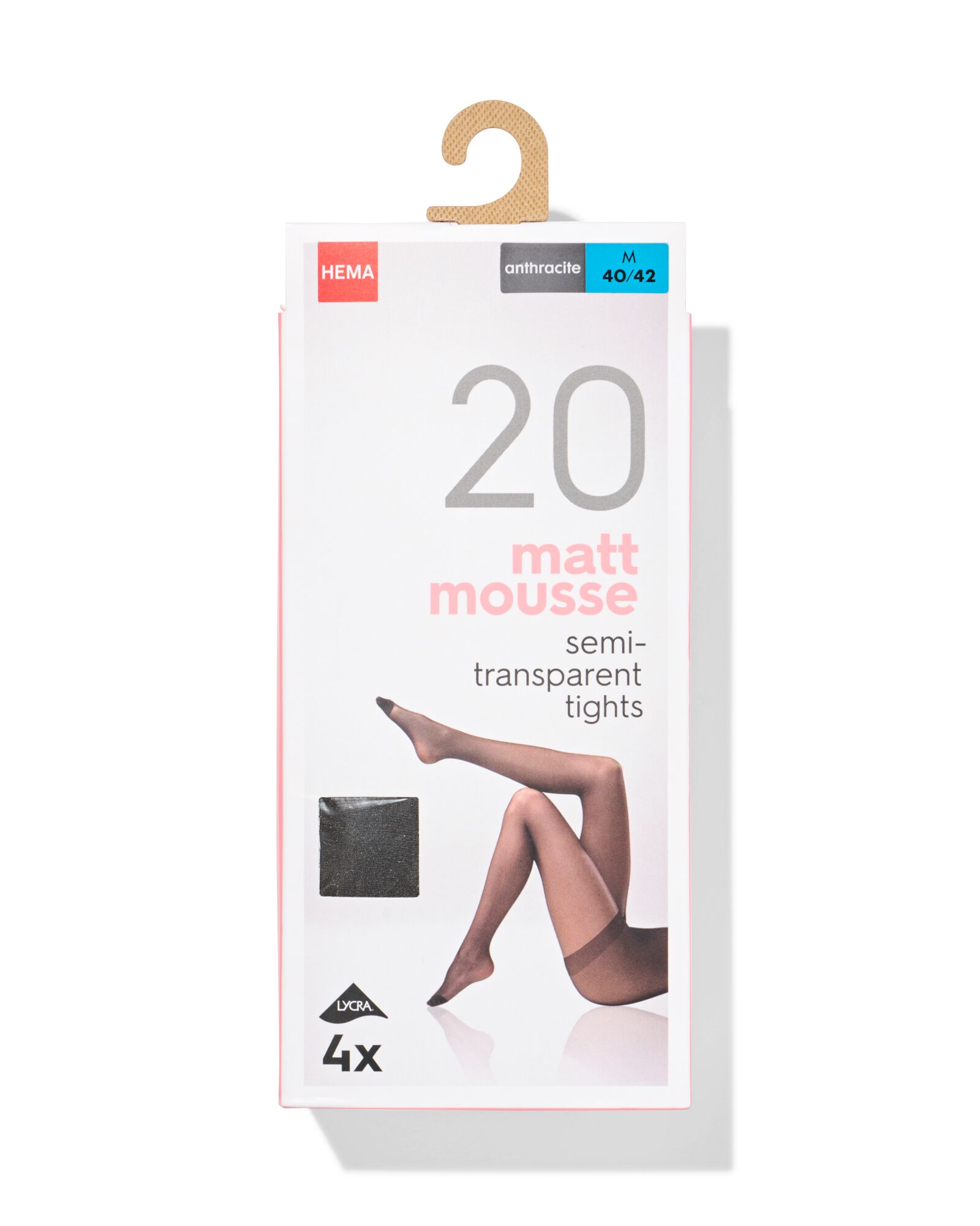 collants 20 deniers mat-mousse - 4 pièces anthracite anthracite - 4060170ANTHRACITE - HEMA