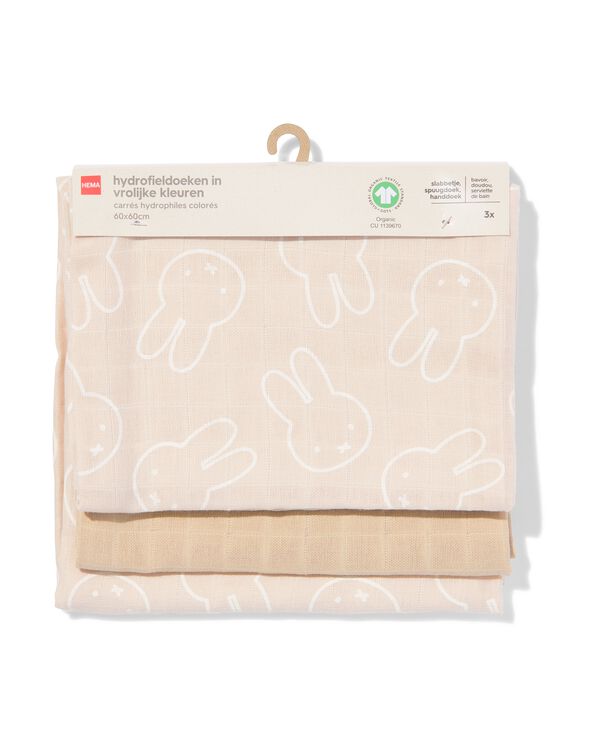 serviettes hydrophiles Miffy 60x60cm - 3 pi&egrave;ces - 33305460 - HEMA