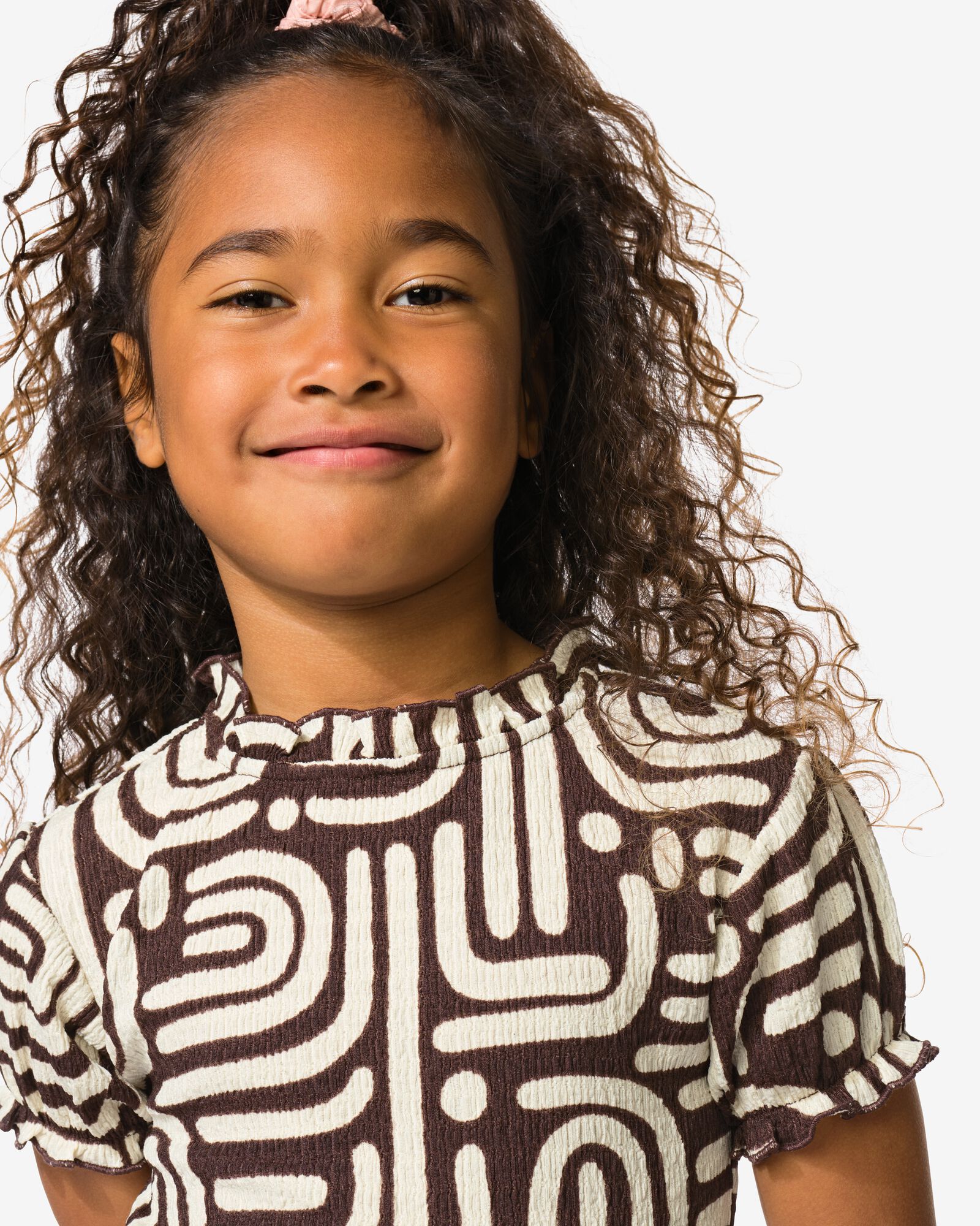 kinder T-shirt jersey abstract donkerbruin donkerbruin - 30862265DARKBROWN - HEMA
