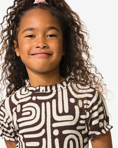 kinder T-shirt jersey abstract donkerbruin donkerbruin - 30862265DARKBROWN - HEMA