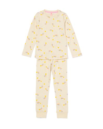 Kinderpyjama gerippt mit Sternen eierschalenfarben - 23001440OFFWHITE - HEMA