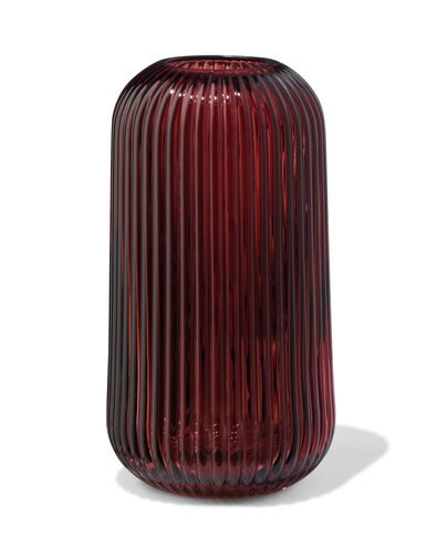 vase pour b&acirc;tonnets parfum&eacute;s ⌀8,5x16,2cm verre nervur&eacute; aubergine - 13507550 - HEMA