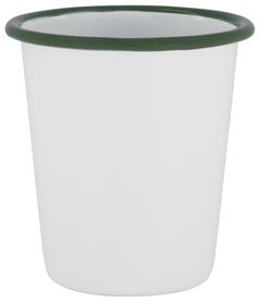 gobelet émaillé blanc et vert 350ml - 41820164 - HEMA