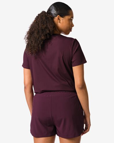Kurze Damen-Sporthose  bordeauxrot bordeauxrot - 36000485BURGUNDYRED - HEMA