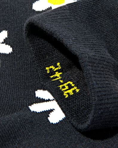 Socken, mit Baumwolle, Gänseblümchen schwarz 35/38 - 4141106 - HEMA