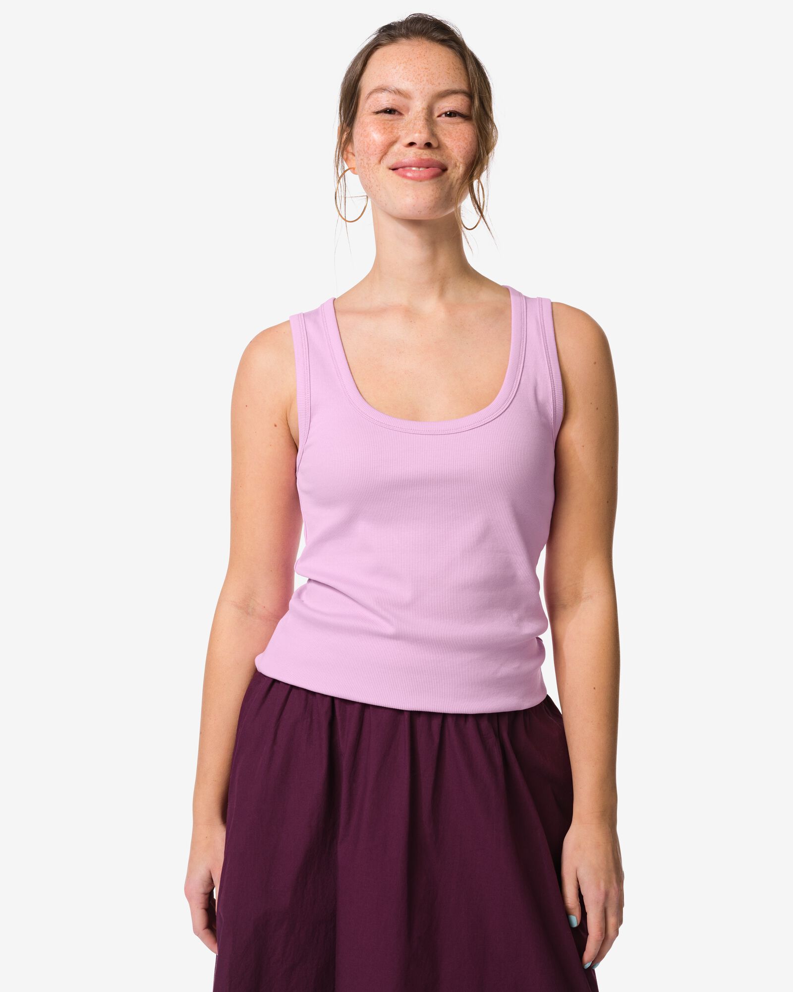 Damentop Anouk gerippt lila lila - 36303380LILAC - HEMA