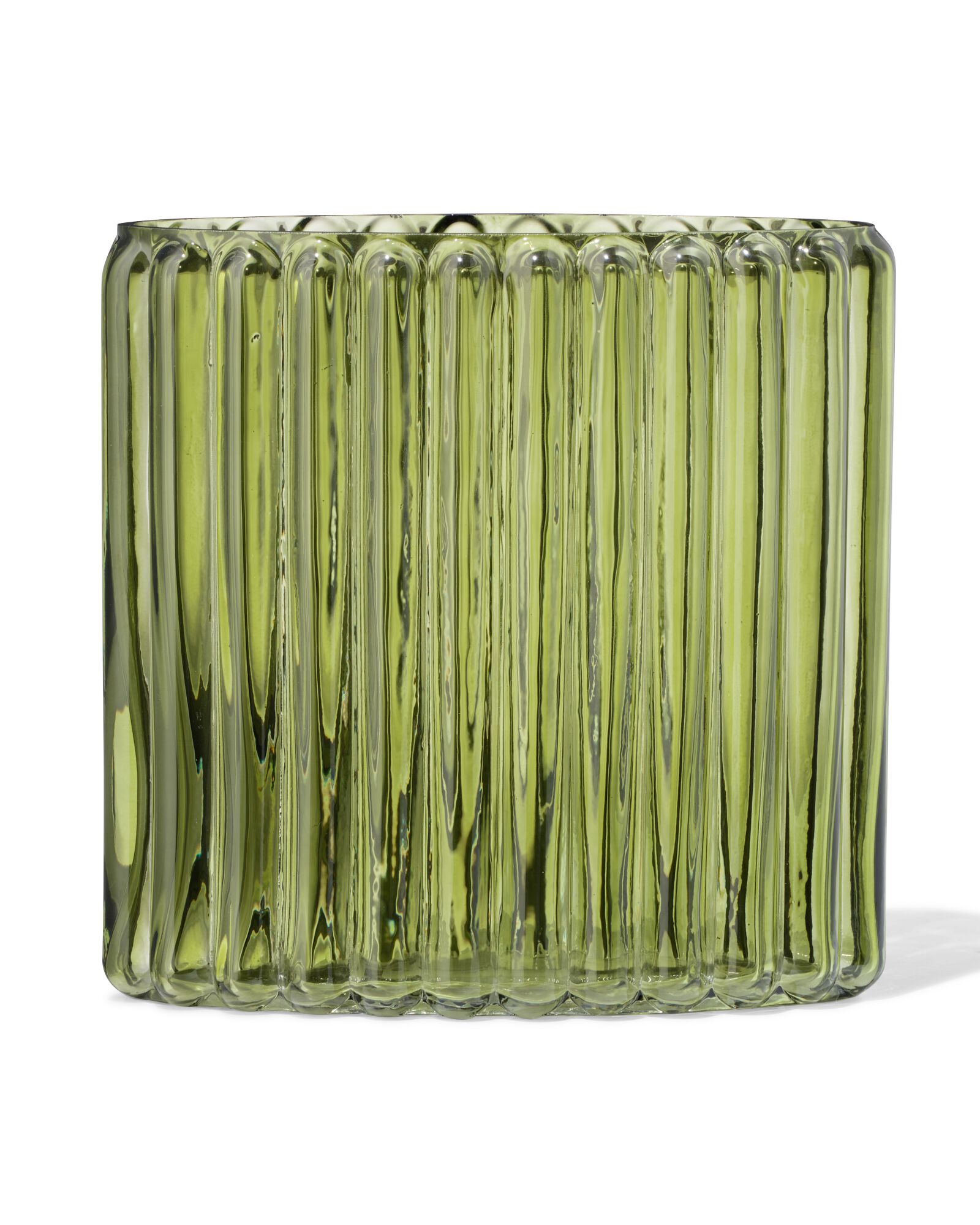 vaas 8x20cm glas ovaal groen - 13325007 - HEMA